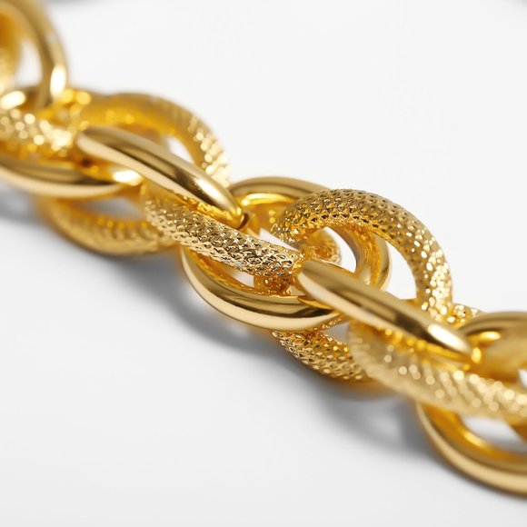 NEW Gold Chunky Link Chain Necklace - Picture 11 of 12